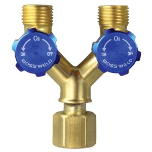 Bossweld R121 "Y" Connector Right Hand (Oxygen) w/Valve