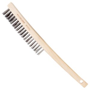 Bossweld 4 Row Stainless Steel Wire Brush Wood Handle